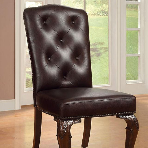 Bellagio Brown Cherry/Pattern Leatherette Side Chair (2/CTN) - Premium Chair from FOA East - Just $544.05! Shop now at Furniture Wholesale Plus  We are the best furniture store in Nashville, Hendersonville, Goodlettsville, Madison, Antioch, Mount Juliet, Lebanon, Gallatin, Springfield, Murfreesboro, Franklin, Brentwood