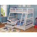 California III Wire-Brushed White Twin/Full Bunk Bed w/ 2 Drawers - Premium Bunk Bed from FOA East - Just $583.05! Shop now at Furniture Wholesale Plus  We are the best furniture store in Nashville, Hendersonville, Goodlettsville, Madison, Antioch, Mount Juliet, Lebanon, Gallatin, Springfield, Murfreesboro, Franklin, Brentwood