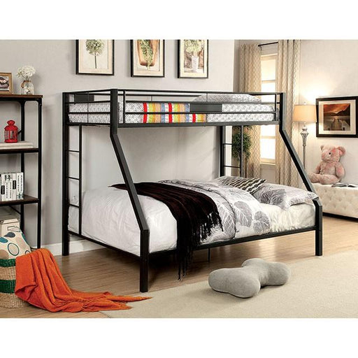 CLAREN Black Twin/Queen Bunk Bed - Premium Bunk Bed from FOA East - Just $524.55! Shop now at Furniture Wholesale Plus  We are the best furniture store in Nashville, Hendersonville, Goodlettsville, Madison, Antioch, Mount Juliet, Lebanon, Gallatin, Springfield, Murfreesboro, Franklin, Brentwood