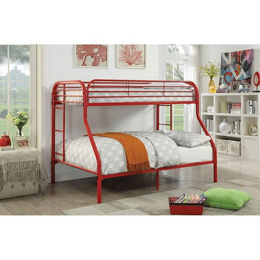 Opal Red Twin/Full Bunk Bed - Premium Bunk Bed from FOA East - Just $442.65! Shop now at Furniture Wholesale Plus  We are the best furniture store in Nashville, Hendersonville, Goodlettsville, Madison, Antioch, Mount Juliet, Lebanon, Gallatin, Springfield, Murfreesboro, Franklin, Brentwood