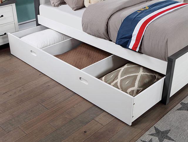 PRIAM Full Bed, White/Gray - Premium Bed from FOA East - Just $368.55! Shop now at Furniture Wholesale Plus  We are the best furniture store in Nashville, Hendersonville, Goodlettsville, Madison, Antioch, Mount Juliet, Lebanon, Gallatin, Springfield, Murfreesboro, Franklin, Brentwood