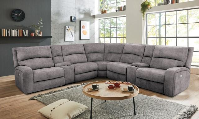 APOSTOLOS Power Sectional, Light Gray - Premium Sectional from FOA East - Just $3459.30! Shop now at Furniture Wholesale Plus  We are the best furniture store in Nashville, Hendersonville, Goodlettsville, Madison, Antioch, Mount Juliet, Lebanon, Gallatin, Springfield, Murfreesboro, Franklin, Brentwood