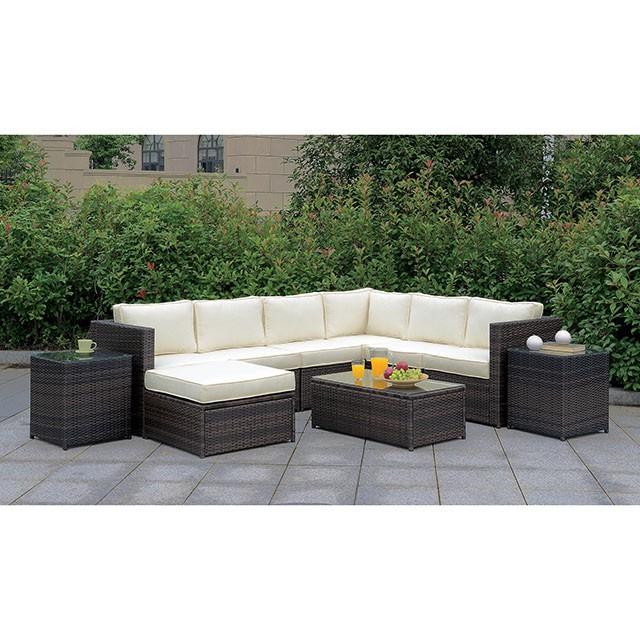 Ilona Brown/Beige Ottoman - Premium Outdoor Seating from FOA East - Just $175.50! Shop now at Furniture Wholesale Plus  We are the best furniture store in Nashville, Hendersonville, Goodlettsville, Madison, Antioch, Mount Juliet, Lebanon, Gallatin, Springfield, Murfreesboro, Franklin, Brentwood