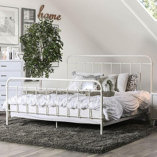 IRIA Vintage White E.King Bed - Premium Bed from FOA East - Just $391.95! Shop now at Furniture Wholesale Plus  We are the best furniture store in Nashville, Hendersonville, Goodlettsville, Madison, Antioch, Mount Juliet, Lebanon, Gallatin, Springfield, Murfreesboro, Franklin, Brentwood