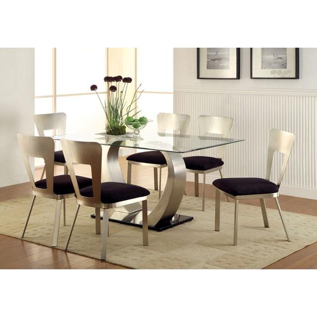 NOVA Silver/Black Side Chair (2/CTN) - Premium Dining Chair from FOA East - Just $468! Shop now at Furniture Wholesale Plus  We are the best furniture store in Nashville, Hendersonville, Goodlettsville, Madison, Antioch, Mount Juliet, Lebanon, Gallatin, Springfield, Murfreesboro, Franklin, Brentwood