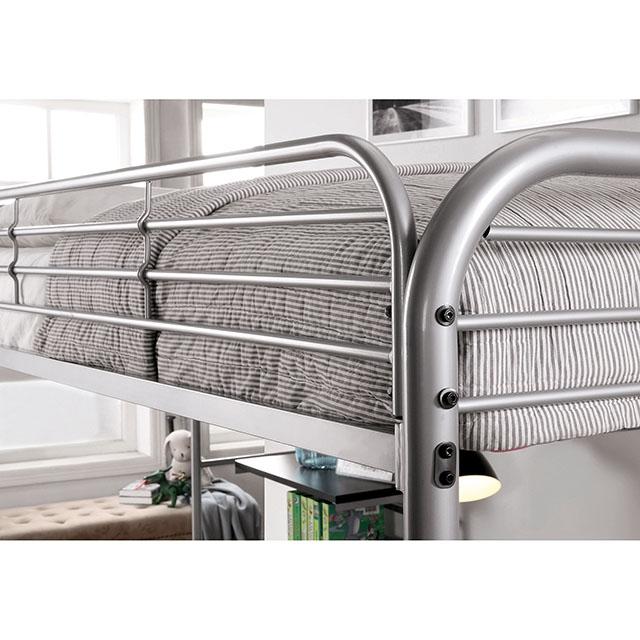 Opal Iii Silver Twin Loft Bed - Premium Bed from FOA East - Just $485.55! Shop now at Furniture Wholesale Plus  We are the best furniture store in Nashville, Hendersonville, Goodlettsville, Madison, Antioch, Mount Juliet, Lebanon, Gallatin, Springfield, Murfreesboro, Franklin, Brentwood