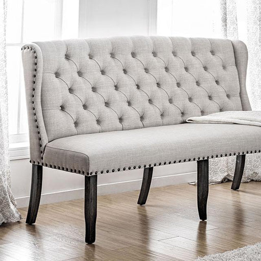 SANIA 3-Seater Loveseat Bench, Ivory - Premium Loveseat from FOA East - Just $585! Shop now at Furniture Wholesale Plus  We are the best furniture store in Nashville, Hendersonville, Goodlettsville, Madison, Antioch, Mount Juliet, Lebanon, Gallatin, Springfield, Murfreesboro, Franklin, Brentwood