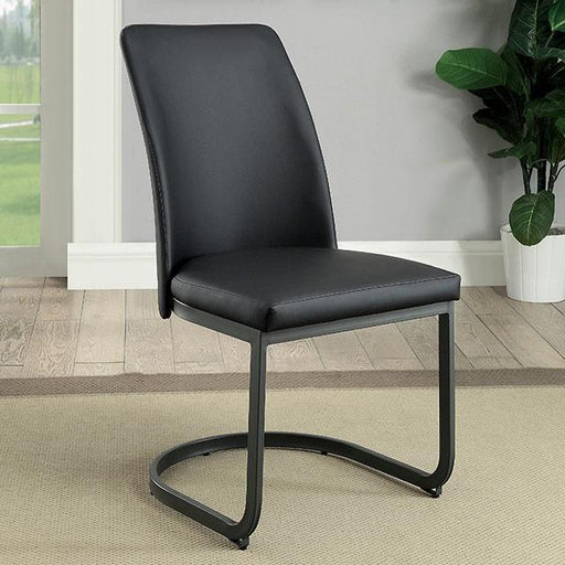 Saskia Dark Gray/Black Side Chair (2/CTN) - Premium Dining Chair from FOA East - Just $312! Shop now at Furniture Wholesale Plus  We are the best furniture store in Nashville, Hendersonville, Goodlettsville, Madison, Antioch, Mount Juliet, Lebanon, Gallatin, Springfield, Murfreesboro, Franklin, Brentwood