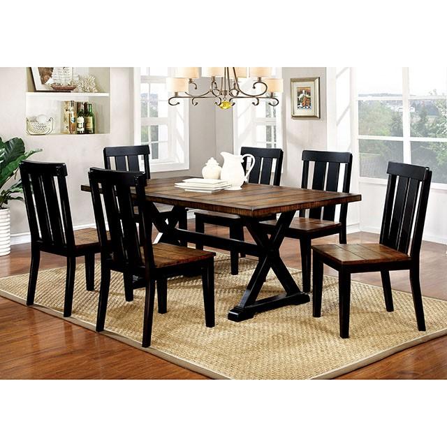 ALANA Antique Oak/Black Dining Table - Premium Dining Table from FOA East - Just $391.95! Shop now at Furniture Wholesale Plus  We are the best furniture store in Nashville, Hendersonville, Goodlettsville, Madison, Antioch, Mount Juliet, Lebanon, Gallatin, Springfield, Murfreesboro, Franklin, Brentwood