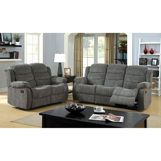 MILLVILLE Gray Love Seat w/ 2 Recliners - Premium Loveseat from FOA East - Just $791.70! Shop now at Furniture Wholesale Plus  We are the best furniture store in Nashville, Hendersonville, Goodlettsville, Madison, Antioch, Mount Juliet, Lebanon, Gallatin, Springfield, Murfreesboro, Franklin, Brentwood