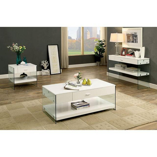 Raya White End Table, White - Premium End Table from FOA East - Just $290.55! Shop now at Furniture Wholesale Plus  We are the best furniture store in Nashville, Hendersonville, Goodlettsville, Madison, Antioch, Mount Juliet, Lebanon, Gallatin, Springfield, Murfreesboro, Franklin, Brentwood