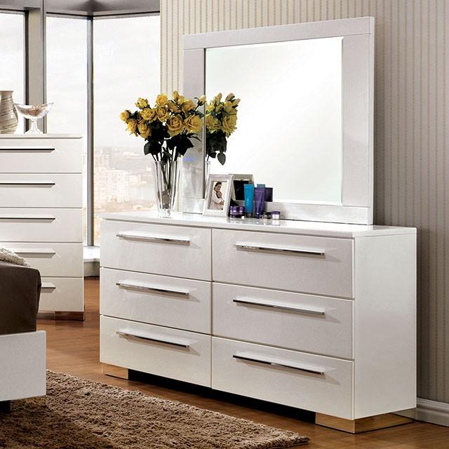 CLEMENTINE Glossy White Mirror - Premium Mirror from FOA East - Just $136.50! Shop now at Furniture Wholesale Plus  We are the best furniture store in Nashville, Hendersonville, Goodlettsville, Madison, Antioch, Mount Juliet, Lebanon, Gallatin, Springfield, Murfreesboro, Franklin, Brentwood