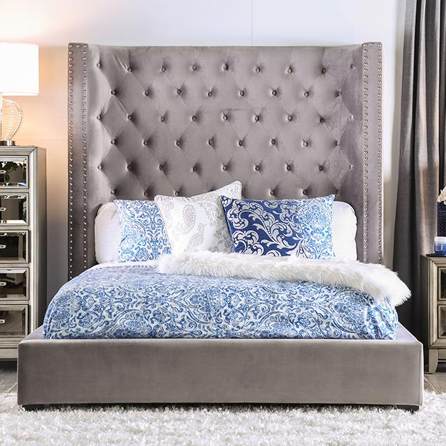 ROSABELLE Queen Bed, Gray - Premium Bed from FOA East - Just $836.55! Shop now at Furniture Wholesale Plus  We are the best furniture store in Nashville, Hendersonville, Goodlettsville, Madison, Antioch, Mount Juliet, Lebanon, Gallatin, Springfield, Murfreesboro, Franklin, Brentwood