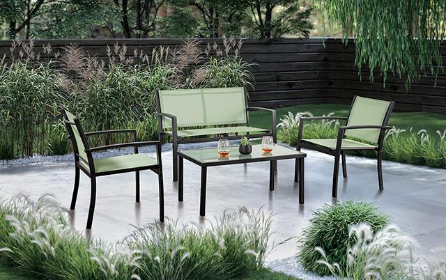 Ibiza 4 Pc. Green Sling Set K/D - Premium Outdoor Seating Set from FOA East - Just $232.05! Shop now at Furniture Wholesale Plus  We are the best furniture store in Nashville, Hendersonville, Goodlettsville, Madison, Antioch, Mount Juliet, Lebanon, Gallatin, Springfield, Murfreesboro, Franklin, Brentwood