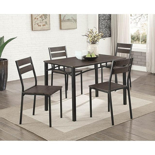 Westport Antique Brown/Black 5 Pc. Dining Table Set - Premium Dining Room Set from FOA East - Just $251.55! Shop now at Furniture Wholesale Plus  We are the best furniture store in Nashville, Hendersonville, Goodlettsville, Madison, Antioch, Mount Juliet, Lebanon, Gallatin, Springfield, Murfreesboro, Franklin, Brentwood