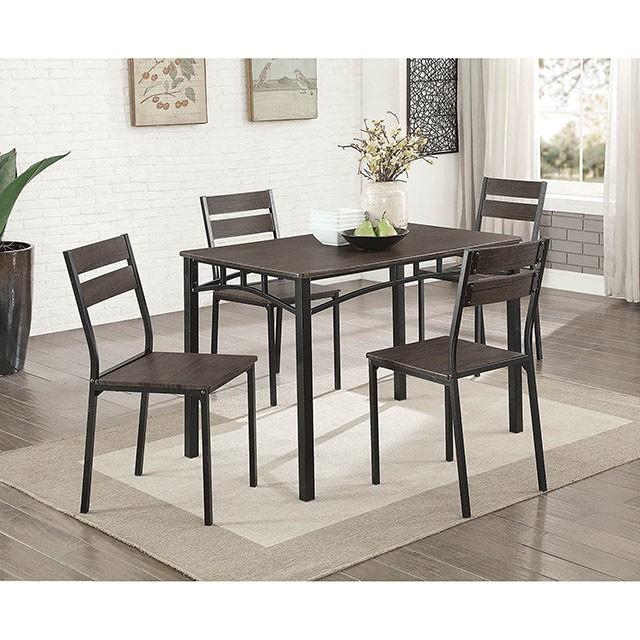 Westport Antique Brown/Black 5 Pc. Dining Table Set - Premium Dining Room Set from FOA East - Just $251.55! Shop now at Furniture Wholesale Plus  We are the best furniture store in Nashville, Hendersonville, Goodlettsville, Madison, Antioch, Mount Juliet, Lebanon, Gallatin, Springfield, Murfreesboro, Franklin, Brentwood