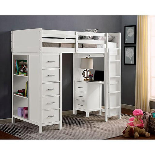 CASSIDY Twin Loft Bed w/ Drawers - Premium Loft Bed from FOA East - Just $1421.55! Shop now at Furniture Wholesale Plus  We are the best furniture store in Nashville, Hendersonville, Goodlettsville, Madison, Antioch, Mount Juliet, Lebanon, Gallatin, Springfield, Murfreesboro, Franklin, Brentwood