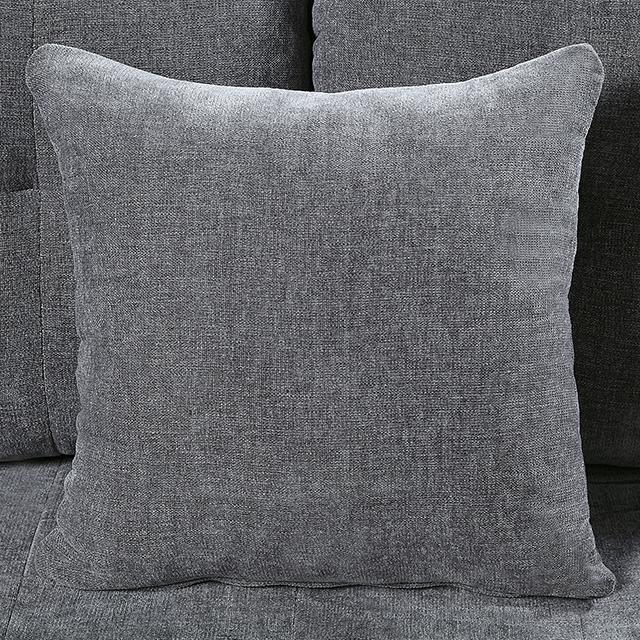 LYNDA Loveseat w/ Pillows, Dark Gray - Premium Loveseat from FOA East - Just $448.50! Shop now at Furniture Wholesale Plus  We are the best furniture store in Nashville, Hendersonville, Goodlettsville, Madison, Antioch, Mount Juliet, Lebanon, Gallatin, Springfield, Murfreesboro, Franklin, Brentwood