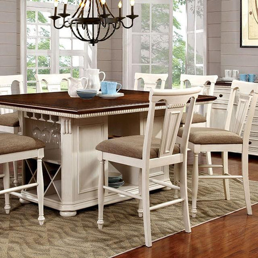 SABRINA Off White/Cherry Counter Ht. Table, Cherry & White - Premium Dining Table from FOA East - Just $1090.05! Shop now at Furniture Wholesale Plus  We are the best furniture store in Nashville, Hendersonville, Goodlettsville, Madison, Antioch, Mount Juliet, Lebanon, Gallatin, Springfield, Murfreesboro, Franklin, Brentwood