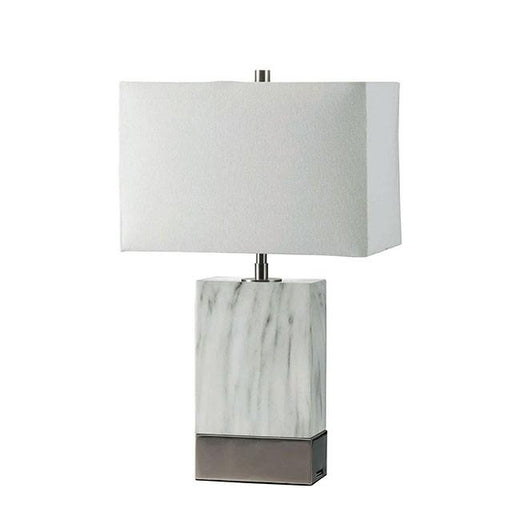 Faith White Marble/Silver 20"H White Marble Steel Table Lamp - Premium Lamp from FOA East - Just $154.05! Shop now at Furniture Wholesale Plus  We are the best furniture store in Nashville, Hendersonville, Goodlettsville, Madison, Antioch, Mount Juliet, Lebanon, Gallatin, Springfield, Murfreesboro, Franklin, Brentwood