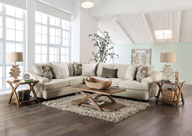 MORNINGTON Sectional, Ivory/Brown - Premium Sectional from FOA East - Just $2533.05! Shop now at Furniture Wholesale Plus  We are the best furniture store in Nashville, Hendersonville, Goodlettsville, Madison, Antioch, Mount Juliet, Lebanon, Gallatin, Springfield, Murfreesboro, Franklin, Brentwood