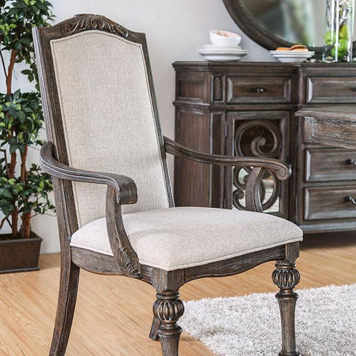 ARCADIA Rustic Natural Tone/ Ivory Arm Chair (2/CTN) - Premium Dining Chair from FOA East - Just $526.50! Shop now at Furniture Wholesale Plus  We are the best furniture store in Nashville, Hendersonville, Goodlettsville, Madison, Antioch, Mount Juliet, Lebanon, Gallatin, Springfield, Murfreesboro, Franklin, Brentwood