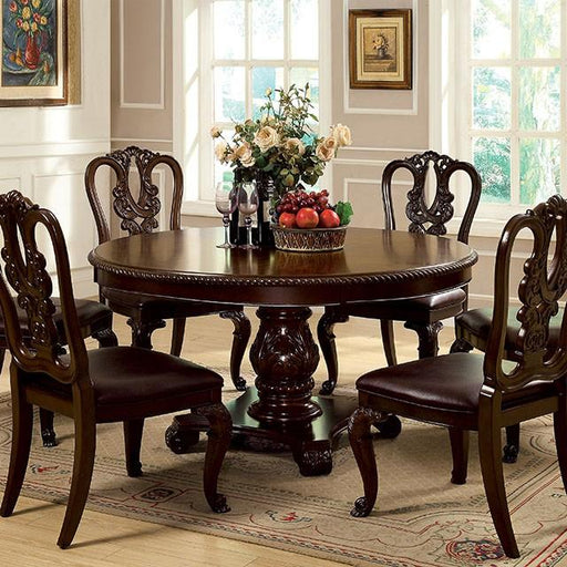 Bellagio Brown Cherry Round Dining Table - Premium Dining Table from FOA East - Just $700.05! Shop now at Furniture Wholesale Plus  We are the best furniture store in Nashville, Hendersonville, Goodlettsville, Madison, Antioch, Mount Juliet, Lebanon, Gallatin, Springfield, Murfreesboro, Franklin, Brentwood