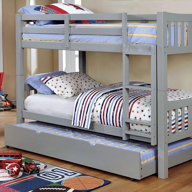 Cameron Gray Twin/Twin Bunk Bed - Premium Bunk Bed from FOA East - Just $505.05! Shop now at Furniture Wholesale Plus  We are the best furniture store in Nashville, Hendersonville, Goodlettsville, Madison, Antioch, Mount Juliet, Lebanon, Gallatin, Springfield, Murfreesboro, Franklin, Brentwood