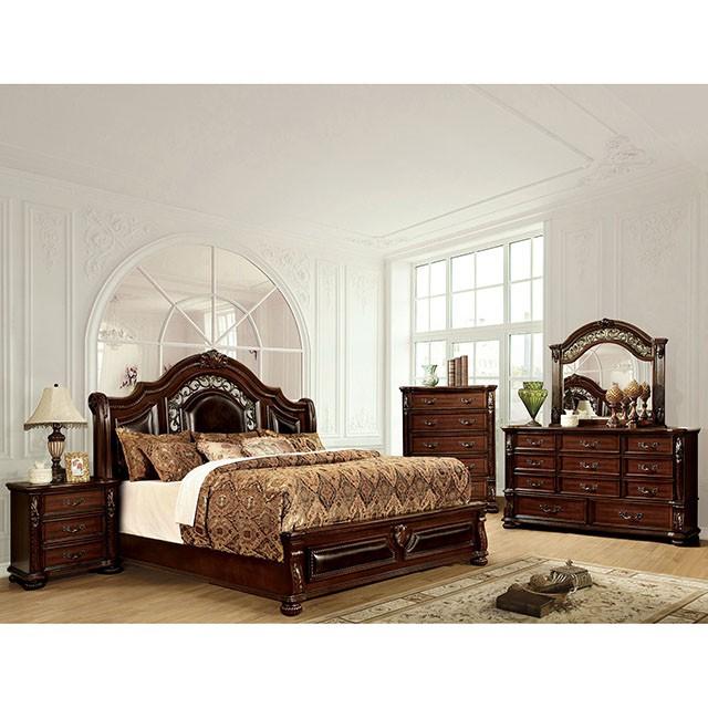 Flandreau Brown Cherry/Espresso E.King Bed - Premium Bed from FOA East - Just $1285.05! Shop now at Furniture Wholesale Plus  We are the best furniture store in Nashville, Hendersonville, Goodlettsville, Madison, Antioch, Mount Juliet, Lebanon, Gallatin, Springfield, Murfreesboro, Franklin, Brentwood