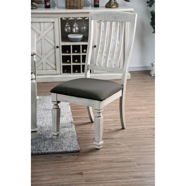 Georgia Antique White/Gray Side Chair (2/CTN) - Premium Dining Chair from FOA East - Just $234! Shop now at Furniture Wholesale Plus  We are the best furniture store in Nashville, Hendersonville, Goodlettsville, Madison, Antioch, Mount Juliet, Lebanon, Gallatin, Springfield, Murfreesboro, Franklin, Brentwood