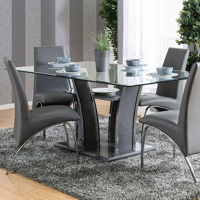 Glenview I Gray/Chrome Dining Table - Premium Dining Table from FOA East - Just $641.55! Shop now at Furniture Wholesale Plus  We are the best furniture store in Nashville, Hendersonville, Goodlettsville, Madison, Antioch, Mount Juliet, Lebanon, Gallatin, Springfield, Murfreesboro, Franklin, Brentwood