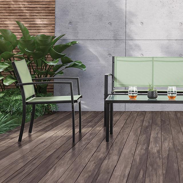 Ibiza 4 Pc. Green Sling Set K/D - Premium Outdoor Seating Set from FOA East - Just $232.05! Shop now at Furniture Wholesale Plus  We are the best furniture store in Nashville, Hendersonville, Goodlettsville, Madison, Antioch, Mount Juliet, Lebanon, Gallatin, Springfield, Murfreesboro, Franklin, Brentwood