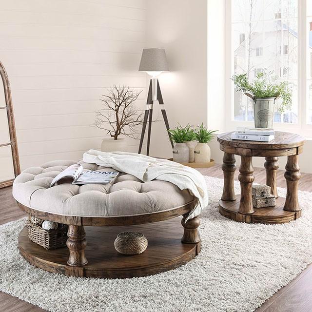 Mika Antique Oak Coffee Table w/ Cushion Top - Premium Coffee Table from FOA East - Just $836.55! Shop now at Furniture Wholesale Plus  We are the best furniture store in Nashville, Hendersonville, Goodlettsville, Madison, Antioch, Mount Juliet, Lebanon, Gallatin, Springfield, Murfreesboro, Franklin, Brentwood