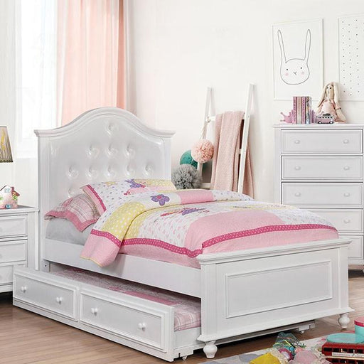 OLIVIA White Twin Bed - Premium Bed from FOA East - Just $446.55! Shop now at Furniture Wholesale Plus  We are the best furniture store in Nashville, Hendersonville, Goodlettsville, Madison, Antioch, Mount Juliet, Lebanon, Gallatin, Springfield, Murfreesboro, Franklin, Brentwood