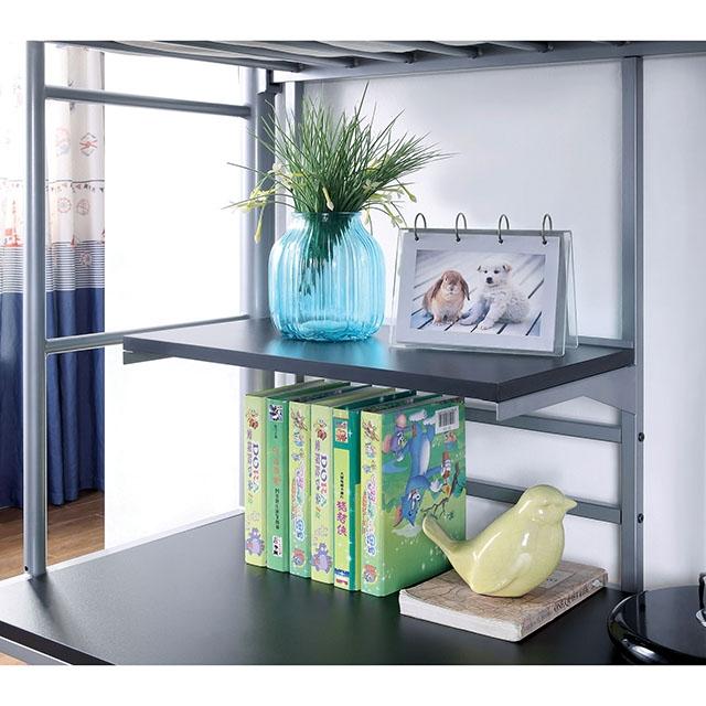 Opal Iii Silver Twin Loft Bed - Premium Bed from FOA East - Just $485.55! Shop now at Furniture Wholesale Plus  We are the best furniture store in Nashville, Hendersonville, Goodlettsville, Madison, Antioch, Mount Juliet, Lebanon, Gallatin, Springfield, Murfreesboro, Franklin, Brentwood