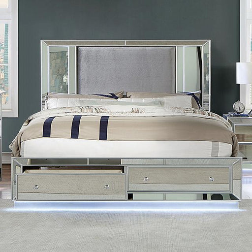 BELLADONNA Cal.King Bed, Silver - Premium Bed from FOA East - Just $1363.05! Shop now at Furniture Wholesale Plus  We are the best furniture store in Nashville, Hendersonville, Goodlettsville, Madison, Antioch, Mount Juliet, Lebanon, Gallatin, Springfield, Murfreesboro, Franklin, Brentwood