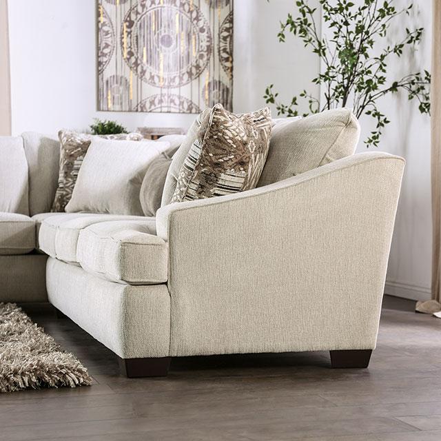 MORNINGTON Sectional, Ivory/Brown - Premium Sectional from FOA East - Just $2533.05! Shop now at Furniture Wholesale Plus  We are the best furniture store in Nashville, Hendersonville, Goodlettsville, Madison, Antioch, Mount Juliet, Lebanon, Gallatin, Springfield, Murfreesboro, Franklin, Brentwood