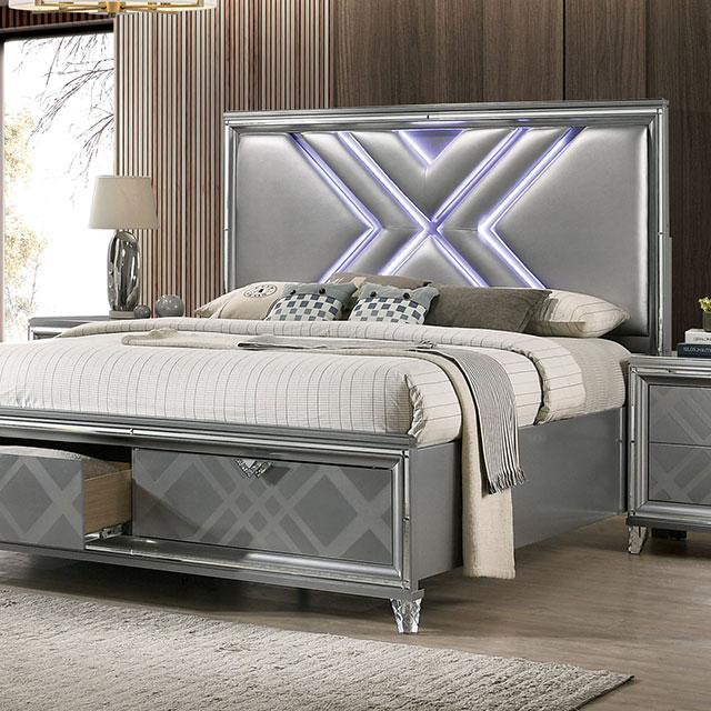 EMMELINE Cal.King Bed - Premium Bed from FOA East - Just $1402.05! Shop now at Furniture Wholesale Plus  We are the best furniture store in Nashville, Hendersonville, Goodlettsville, Madison, Antioch, Mount Juliet, Lebanon, Gallatin, Springfield, Murfreesboro, Franklin, Brentwood