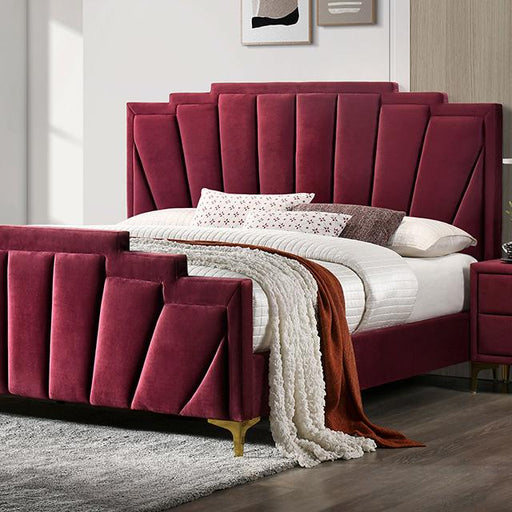 FLORIZEL E.King Bed, Red - Premium Bed from FOA East - Just $700.05! Shop now at Furniture Wholesale Plus  We are the best furniture store in Nashville, Hendersonville, Goodlettsville, Madison, Antioch, Mount Juliet, Lebanon, Gallatin, Springfield, Murfreesboro, Franklin, Brentwood