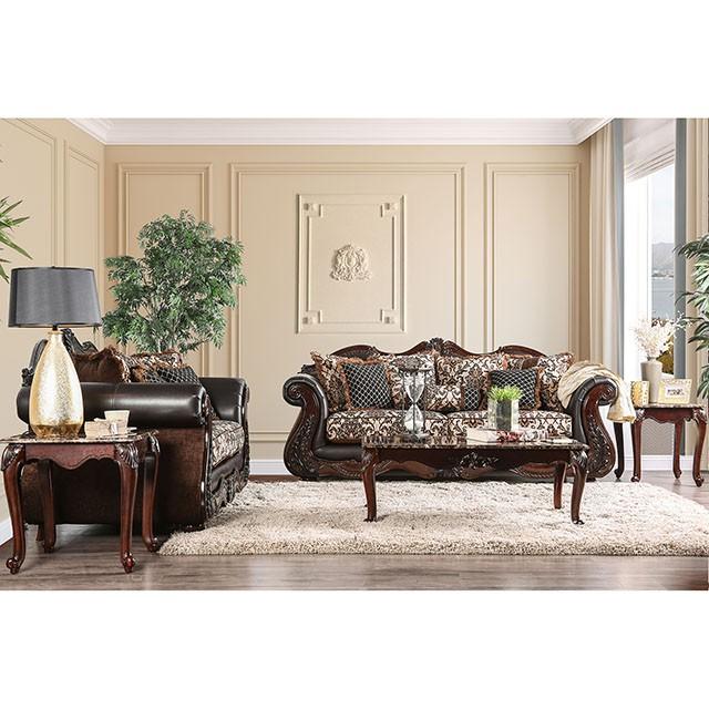 JAMAEL Brown/Espresso Love Seat - Premium Loveseat from FOA East - Just $1482! Shop now at Furniture Wholesale Plus  We are the best furniture store in Nashville, Hendersonville, Goodlettsville, Madison, Antioch, Mount Juliet, Lebanon, Gallatin, Springfield, Murfreesboro, Franklin, Brentwood