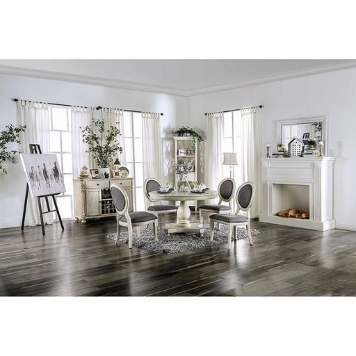 Kathryn Antique White Round Dining Table, Antique White - Premium Dining Table from FOA East - Just $583.05! Shop now at Furniture Wholesale Plus  We are the best furniture store in Nashville, Hendersonville, Goodlettsville, Madison, Antioch, Mount Juliet, Lebanon, Gallatin, Springfield, Murfreesboro, Franklin, Brentwood