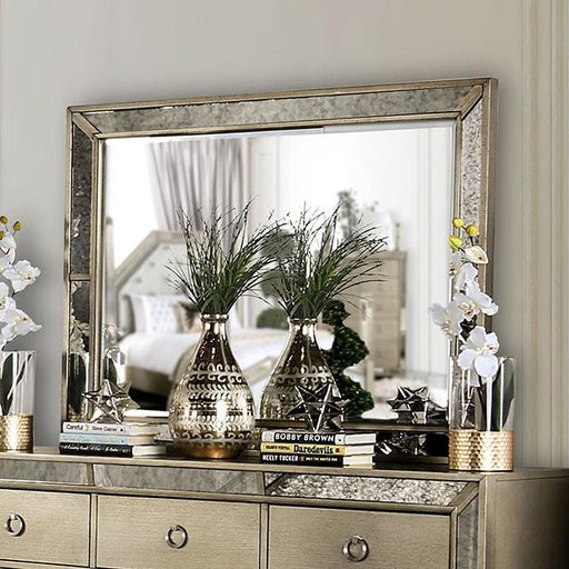 LORAINE Champagne Mirror - Premium Mirror from FOA East - Just $312! Shop now at Furniture Wholesale Plus  We are the best furniture store in Nashville, Hendersonville, Goodlettsville, Madison, Antioch, Mount Juliet, Lebanon, Gallatin, Springfield, Murfreesboro, Franklin, Brentwood