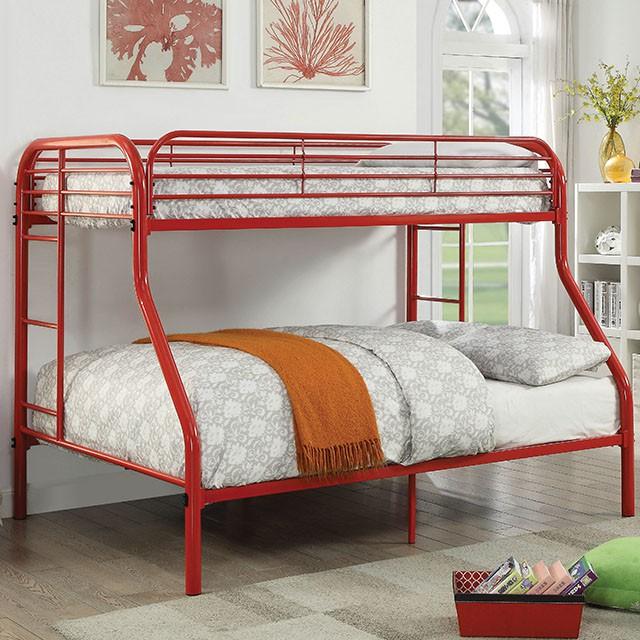 Opal Red Twin/Full Bunk Bed - Premium Bunk Bed from FOA East - Just $442.65! Shop now at Furniture Wholesale Plus  We are the best furniture store in Nashville, Hendersonville, Goodlettsville, Madison, Antioch, Mount Juliet, Lebanon, Gallatin, Springfield, Murfreesboro, Franklin, Brentwood