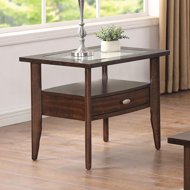 RIVERDALE End Table, Dark Walnut - Premium End Table from FOA East - Just $220.35! Shop now at Furniture Wholesale Plus  We are the best furniture store in Nashville, Hendersonville, Goodlettsville, Madison, Antioch, Mount Juliet, Lebanon, Gallatin, Springfield, Murfreesboro, Franklin, Brentwood