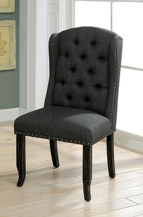 SANIA Antique Black Wingback Chair (2/CTN) - Premium Dining Chair from FOA East - Just $446.55! Shop now at Furniture Wholesale Plus  We are the best furniture store in Nashville, Hendersonville, Goodlettsville, Madison, Antioch, Mount Juliet, Lebanon, Gallatin, Springfield, Murfreesboro, Franklin, Brentwood