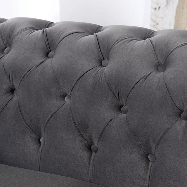 CASTELLON Loveseat, Dark Gray - Premium Loveseat from FOA East - Just $690.30! Shop now at Furniture Wholesale Plus  We are the best furniture store in Nashville, Hendersonville, Goodlettsville, Madison, Antioch, Mount Juliet, Lebanon, Gallatin, Springfield, Murfreesboro, Franklin, Brentwood