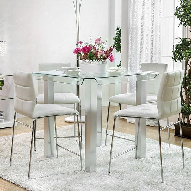 Richfield II Silver/Chrome Counter Ht. Table - Premium Dining Table from FOA East - Just $466.05! Shop now at Furniture Wholesale Plus  We are the best furniture store in Nashville, Hendersonville, Goodlettsville, Madison, Antioch, Mount Juliet, Lebanon, Gallatin, Springfield, Murfreesboro, Franklin, Brentwood