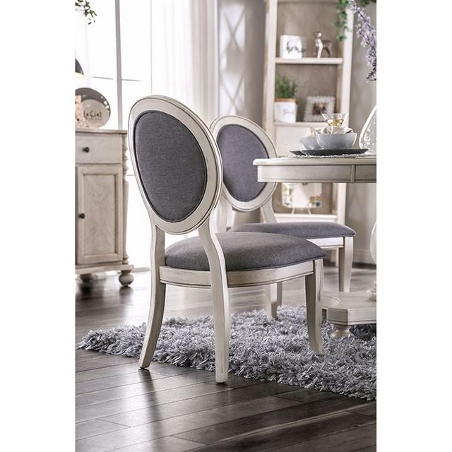 Kathryn Antique White/Gray Side Chair, Antique White (2/CTN) - Premium Dining Chair from FOA East - Just $390! Shop now at Furniture Wholesale Plus  We are the best furniture store in Nashville, Hendersonville, Goodlettsville, Madison, Antioch, Mount Juliet, Lebanon, Gallatin, Springfield, Murfreesboro, Franklin, Brentwood