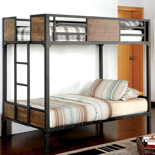 CLAPTON Black Twin/Twin Bunk Bed - Premium Bunk Bed from FOA East - Just $583.05! Shop now at Furniture Wholesale Plus  We are the best furniture store in Nashville, Hendersonville, Goodlettsville, Madison, Antioch, Mount Juliet, Lebanon, Gallatin, Springfield, Murfreesboro, Franklin, Brentwood