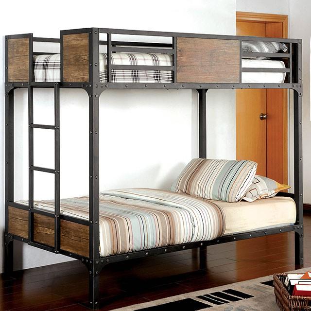 CLAPTON Black Twin/Twin Bunk Bed - Premium Bunk Bed from FOA East - Just $583.05! Shop now at Furniture Wholesale Plus  We are the best furniture store in Nashville, Hendersonville, Goodlettsville, Madison, Antioch, Mount Juliet, Lebanon, Gallatin, Springfield, Murfreesboro, Franklin, Brentwood